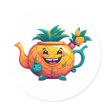 幸福で繁栄したパイナップルティーポット