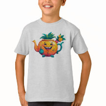 幸福で繁栄したパイナップルティーポット