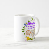 幸福とはカプチーノとページターナーである コーヒーマグカップ (正面右)