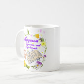 幸福とはカプチーノとページターナーである コーヒーマグカップ (正面左)