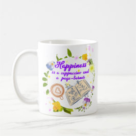 幸福とはカプチーノとページターナーである コーヒーマグカップ