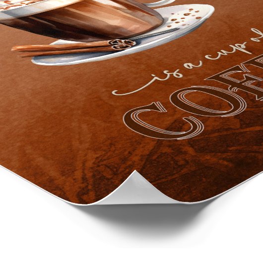 幸福とはコーヒーのポスタ素朴ーおもしろい ポスター (角)