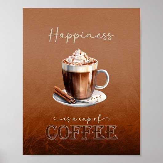 幸福とはコーヒーのポスタ素朴ーおもしろい ポスター (正面)