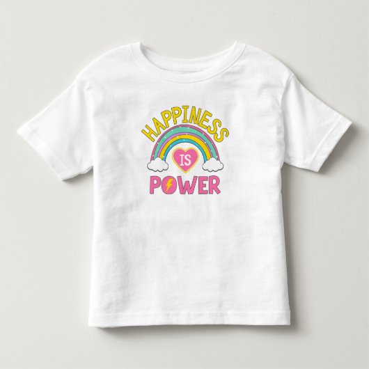 幸福とはパワーレインボー トドラーTシャツ (正面)