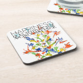 幸福とは心の中で羽ばたきする態度 コースター (左側)