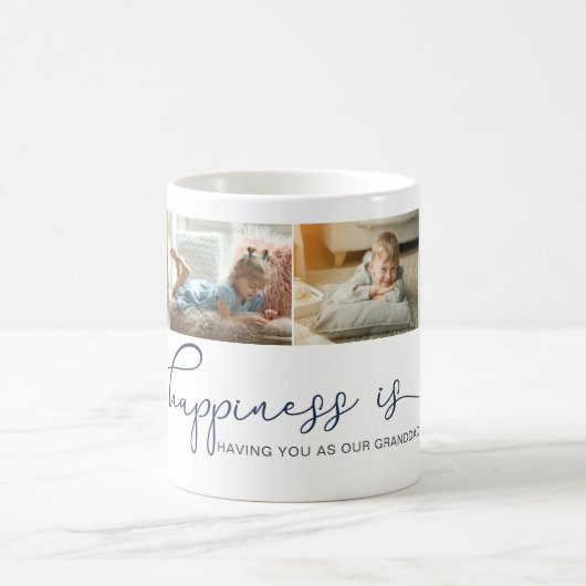 幸福とは |グランドダーブルー書道写真 コーヒーマグカップ (中央)