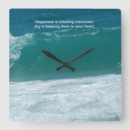 幸福と喜び スクエア壁時計 (正面)