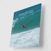 幸福と喜び スクエア壁時計 (傾斜)