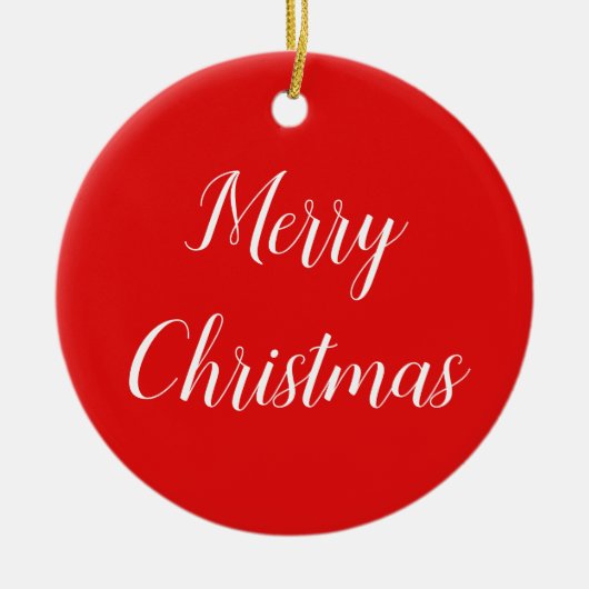 幸福と楽しいクリスマス セラミックオーナメント (正面)