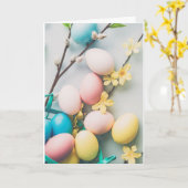 **幸福と賛美復活祭** カード (黄色い花)