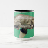 幸福なトカゲで人生の爬虫類カスタムを楽しむ マグカップ (中央)