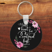 幸福なハートは絶え間なく祝宴を催す キーホルダー (正面)
