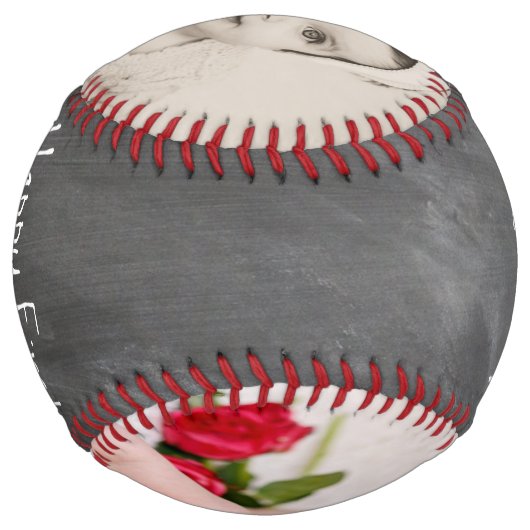 幸福なファーストパーソナライズされたファースト・デー ソフトボール (裏面)