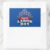 幸福な労働日愛国心の星 長方形シール (バッグ)