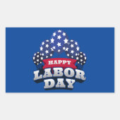 幸福な労働日愛国心の星 長方形シール (正面)