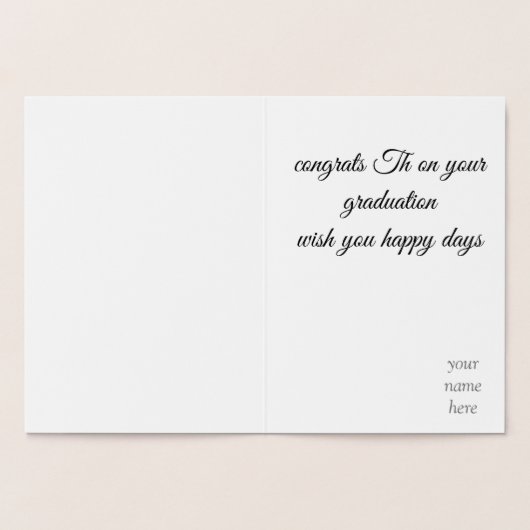 幸福な卒業日銀 箔カード (内部)