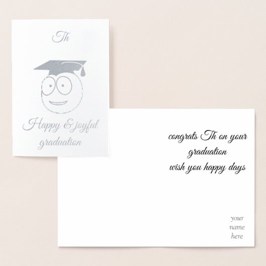 幸福な卒業日銀 箔カード (ディスプレー)