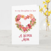 幸福な母の日から娘へ法律のハート花 カード (黄色い花)