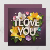 幸福な母の日のカードと花 シーズンカード (正面/裏面)