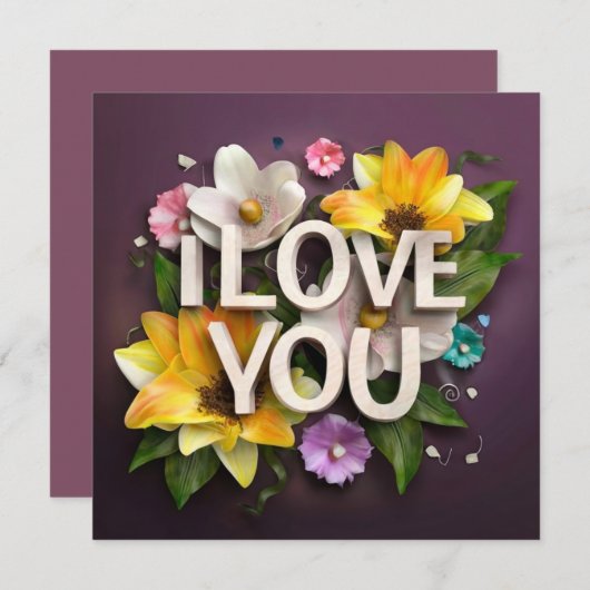 幸福な母の日のカードと花 シーズンカード (正面/裏面)