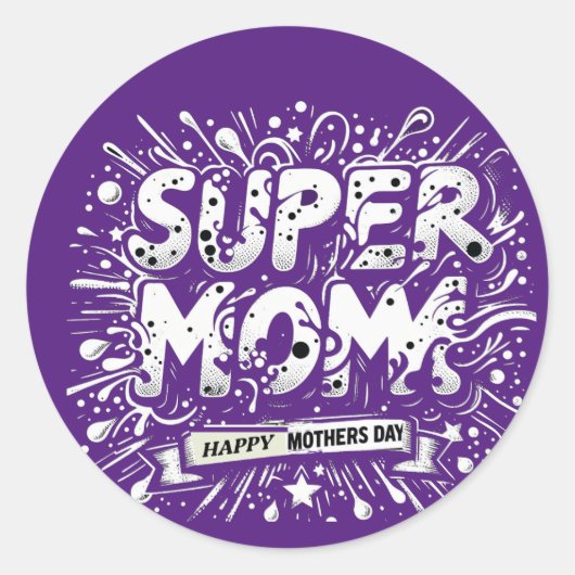 幸福な母の日の暮らし向けビーター ラウンドシール (正面)