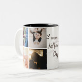 幸福な父の日のマグカップ | 8枚の写真マグカップ ツートーンマグカップ (正面左)