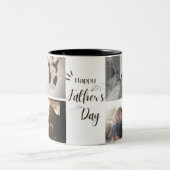 幸福な父の日のマグカップ | 8枚の写真マグカップ ツートーンマグカップ (中央)