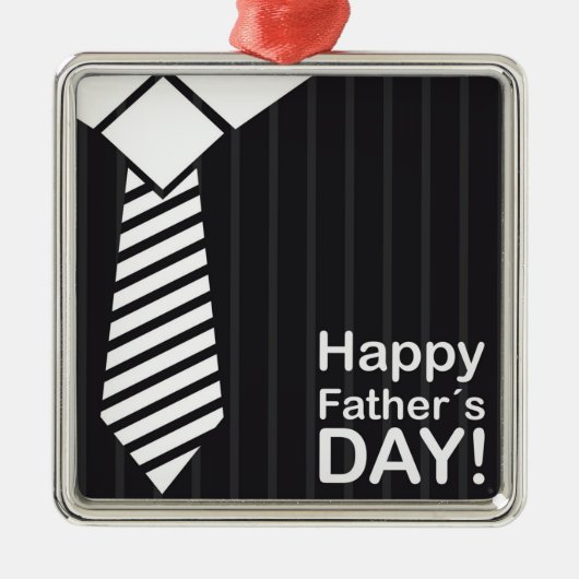 幸福な父親の日の願いを持って優雅な服を着た メタルオーナメント (正面)