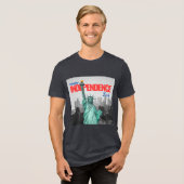幸福な独立記念日の自由の女神 トライブレンドTシャツ (正面全面)