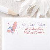 幸福な蝶の赤ちゃんシャワー ラベル (インサイチュ)