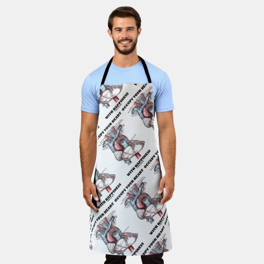 幸福な解剖学的ユーモアであなたのハートを占有する エプロン (着用した状態)