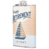 幸福な退職の帆船ガラス フラスク (左)