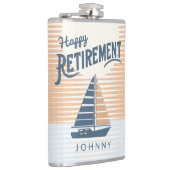 幸福な退職の帆船ガラス フラスク (右)