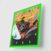 幸福な退職はブーツを燃やす スクエア壁時計 (傾斜)