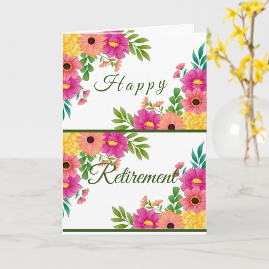 幸福な退職 カード (黄色い花)