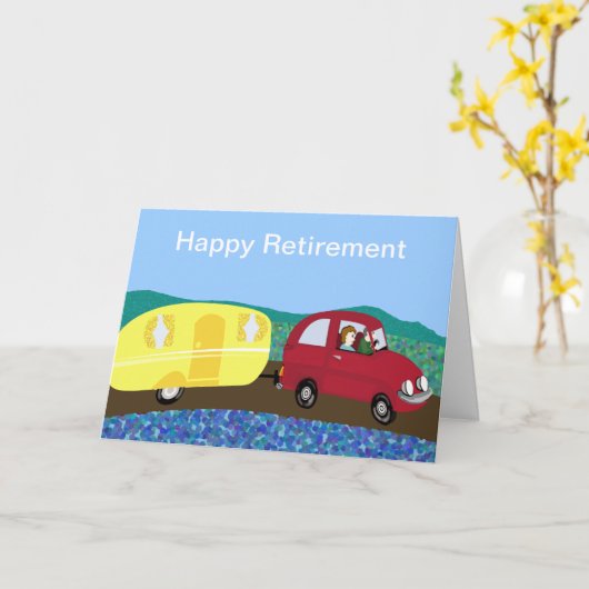 幸福な退職 カード (黄色い花)