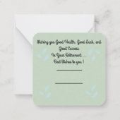 幸福な退職 ノートカード (裏面)