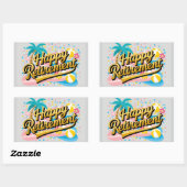 幸福な退職 長方形シール (シート)