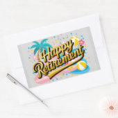 幸福な退職 長方形シール (封筒)