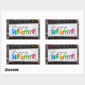 幸福な退職 長方形シール (シート)