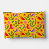 幸福な鳥が群れをなして陽気にする アクセサリーポーチ (裏面)