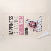 幸福にされるあなたのネイルがあっています ビーチタオル (正面)