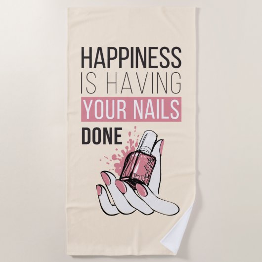 幸福にされるあなたのネイルがあっています ビーチタオル (正面)