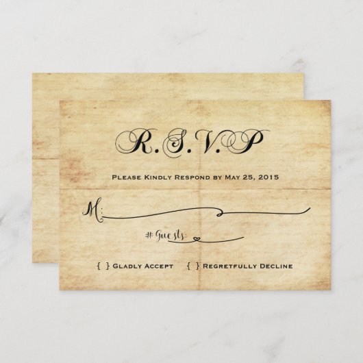 幸福にその後ずっとおとぎ話RSVP 出欠カード (正面/裏面)