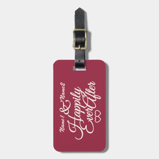 幸福にその後ずっとカスタムな荷物のラベル ラゲッジタグ (正面縦)