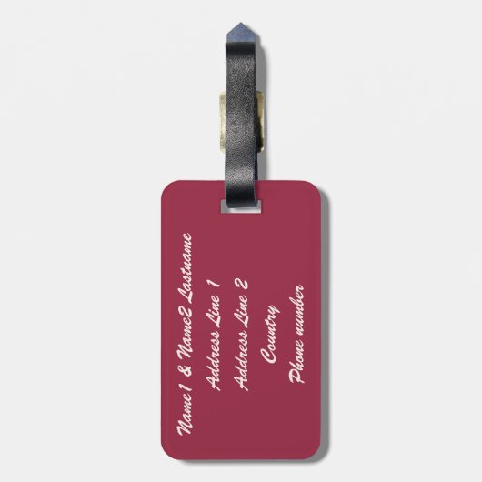 幸福にその後ずっとカスタムな荷物のラベル ラゲッジタグ (裏面縦)