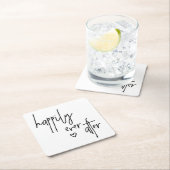 幸福にその後ずっとコースターを結婚すること スクエアペーパーコースター (インサイチュ)