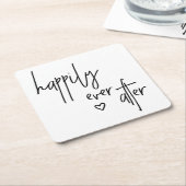 幸福にその後ずっとコースターを結婚すること スクエアペーパーコースター (アングル)