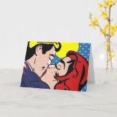 幸福にその後ずっとポップアートの挨拶状 カード (黄色い花)