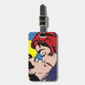 幸福にその後ずっとポップアートの荷物のラベル ラゲッジタグ (正面縦)